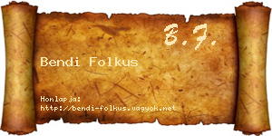 Bendi Folkus névjegykártya
